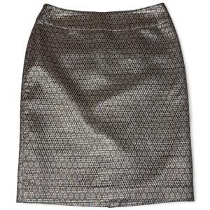 Charter Club Metallic Pewter Jacquard Party Pencil Skirt Lined Women's Sz 8